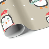 Schattigee kleine kerst Penquin "Vrolijk kerstfees Cadeaupapier (Rol Hoek)