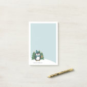 Schattigee kleine kerstpinguïn | Naam Post-it® Notes (Op bureau)