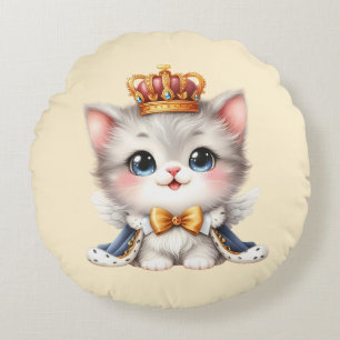 Schattigee kleine Kitten Prince Rond Kussen