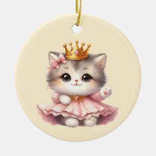Schattigee kleine Kitten Princess Keramisch Ornament