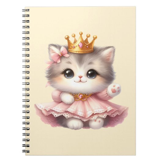 Schattigee kleine Kitten Princess Notitieboek (Voorkant)