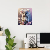 Schattigee kleine Koala Fantasy Dreamy Gradient Poster (Thuiskantoor)