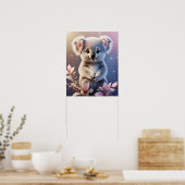Schattigee kleine Koala Fantasy Dreamy Gradient Poster (Keuken)