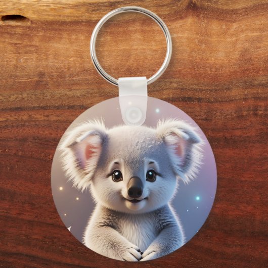 Schattigee kleine Koala Fantasy Dreamy Gradient Sleutelhanger (Voorkant)