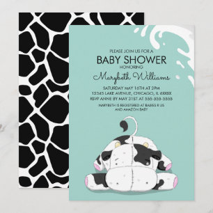 Schattigee Kleine Koe Baby shower Party Invitation Kaart