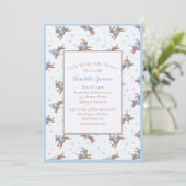 Schattigee kleine konijn Baby shower uitnodiging (Staand voorkant)