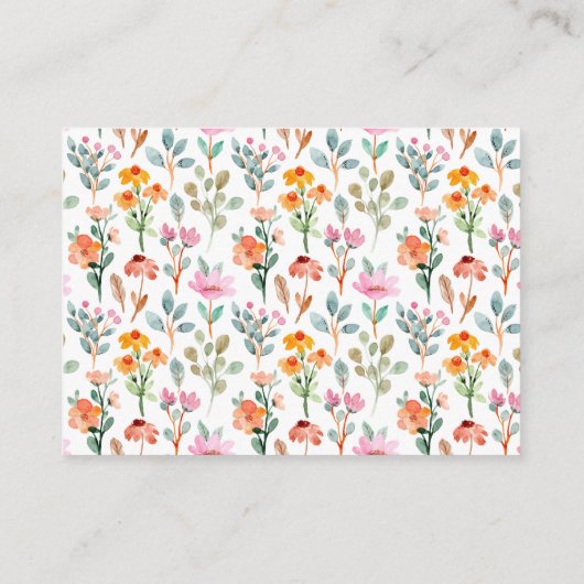 Schattigee kleine konijntje wilde bloemen luier ra informatiekaartje (Achterkant)