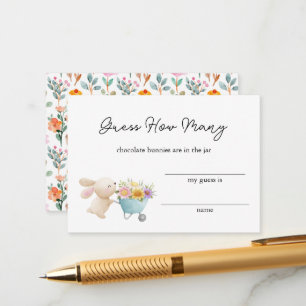 Schattigee kleine konijntje wilde bloemen raden ho informatiekaartje