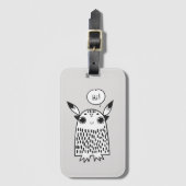 Schattigee kleine monster cartoon bagagelabel (Voorkant (verticaal))