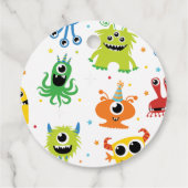 Schattigee kleine monsters jongen 1e verjaardag da bedankjes labels (Achterkant)