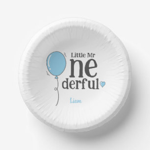 Schattigee kleine Mr. Onederful blauwe ballon Papieren Kommen
