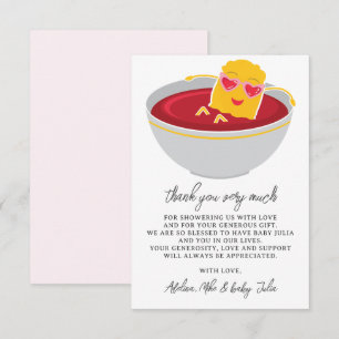 Schattigee kleine nugget kip nugget meisje Baby sh Bedankkaart