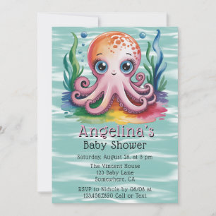 Schattigee kleine octopus onder het Zeeen Baby sho Kaart