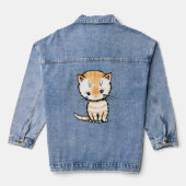Schattigee Kleine Oranje Tabby Kitten Denim Jacket (Achterkant)