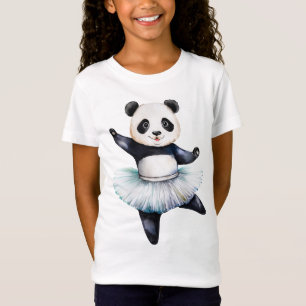 Schattigee kleine panda ballerina dansen ballet t-shirt