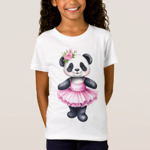 Schattigee kleine panda ballerina dansen ballet t-shirt