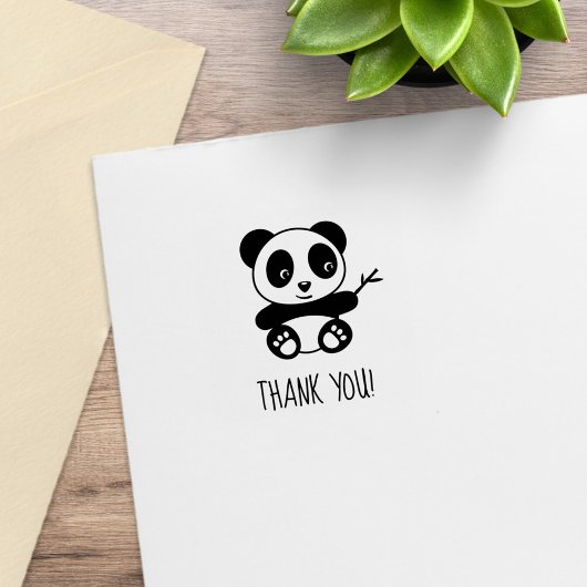 Schattigee kleine panda dank u 1x1 	rubberstempel