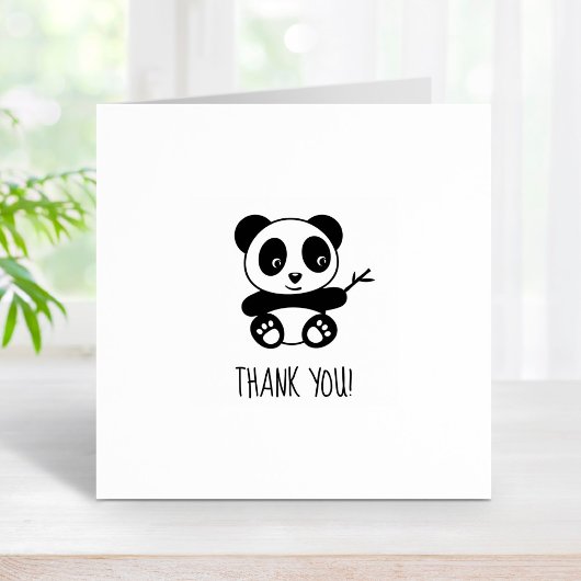 Schattigee kleine panda dank u 1x1 	rubberstempel