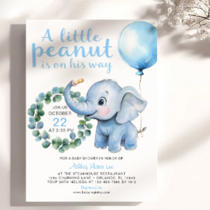 Schattigee kleine pinda olifant Baby shower uitnod Kaart