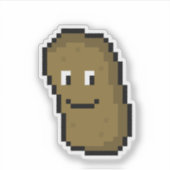 Schattigee kleine Pixelart aardappel Sticker (Voorkant)