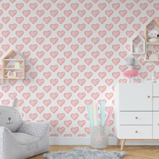 Schattigee kleine roze hartjes baby meisje kinderk behang
