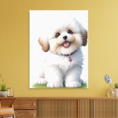 Schattigee kleine shih tzu puppy Hondenliefhebber Canvas Afdruk (Insitu (Woonkamer))