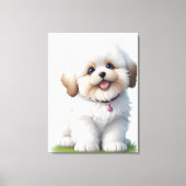 Schattigee kleine shih tzu puppy Hondenliefhebber Canvas Afdruk (Voorkant)