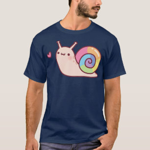 Schattigee kleine slak met regenboog shell doodle t-shirt