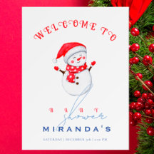 Schattigee kleine sneeuwman Welkom bij Winter Baby