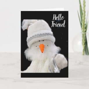SCHATTIGEE KLEINE SNEEUWPOP ZEGT *VROLIJK KERSTFEE KAART