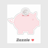 Schattigee kleine spaarpot voor geluk en fortuin! sticker (Vel)