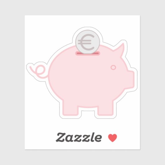 Schattigee kleine spaarpot voor geluk en fortuin! sticker (Vel)