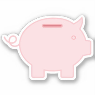 Schattigee kleine spaarpot voor geluk en fortuin! sticker