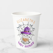 Schattigee kleine spook en spinnenweb BOO baby sho Papieren Bekers (Voorkant)