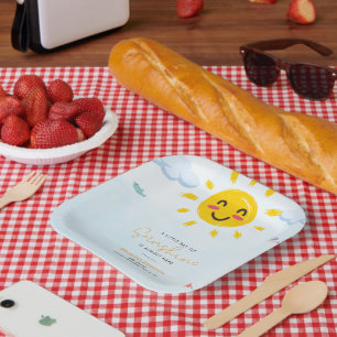 Schattigee kleine straal van Sunshine Baby shower Papieren Bordje