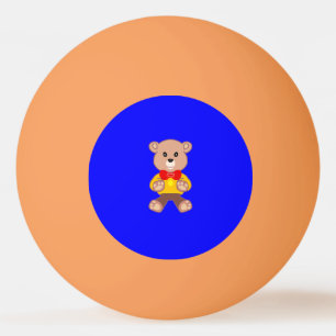 Schattigee kleine teddybeer op Blue Ping Pong Ball