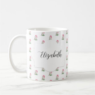 Schattigee kleine uilen Waterverf Monogrammed Koffiemok