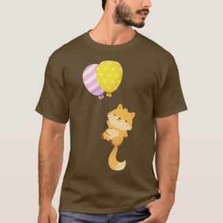 Schattigee kleine vos met ballonnen t-shirt
