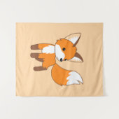 Schattigee kleine vos perzik beige wandkleed (Voorkant (horizontaal))