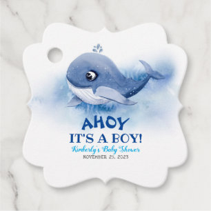 Schattigee kleine walvis onderwater thema Baby sho Bedankjes Labels