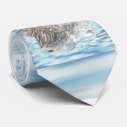 Schattigee kleine Waterverf otter dutten blauw wat Stropdas (Opgerold)