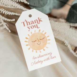Schattigee kleine zon boho Baby shower dank u Cadeaulabel