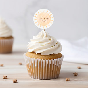 Schattigee Kleine Zon & Regenboog Boho Baby shower Ronde Sticker