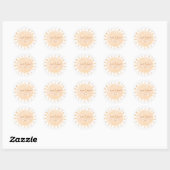 Schattigee Kleine Zon & Regenboog Boho Baby shower Ronde Sticker (Vel)