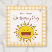 Schattigee kleine zonneschijn kinderen verjaardags bedankjes labels (Achterkant)