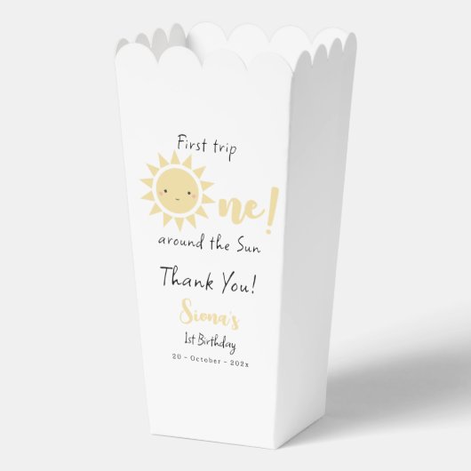 Schattigee kleine zonneschijn wordt één | 1e verja bedankdoosjes (Voorkant)
