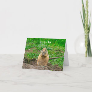 Schattigee kleine zwartstaartprairiehond bedankkaart