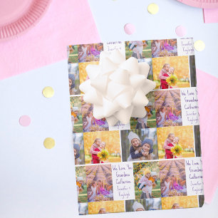 Schattigee kleinkinderen Fotocollage Oma Verjaarda Inpakpapier Vel