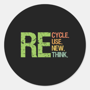 Schattigee kleur Recyclen Hergebruik Heroverweeg E Ronde Sticker