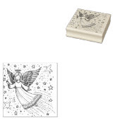 Schattigee kleurkunst Guardian Angel Rubberstempel (Gestempeld)